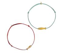 Oxxggkao 2 tobilleras de moda con dije de pez dorado, cadena de pie de la suerte, joyería de playa, cuerda de color azul, cadena de pie de moda