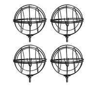Oxxggkao 4 soportes decorativos de hierro para bolas de sebo de metal, accesorios para uso al aire libre, montaje rápido con tornillos incluidos, soporte de bola de sebo de metal para comedero de