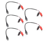 Oxxggkao 5 cables de salida de alimentación prácticos tipo C a cable de conexión de clip de cocodrilo, adecuado para pruebas de voltajes, cable de fuente de alimentación