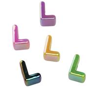 Oxxggkao 5 cuentas de letras de gran tamaño en colores arcoíris, ideales para hacer accesorios de joyería y regalos, cuentas de escritura de agujero grande
