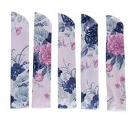 Oxxggkao 5 fundas plegables de seda para abanico de flores vintage, a prueba de polvo, funda protectora para abanico de mano china