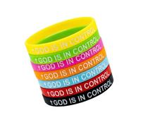 Oxxggkao 7 pulseras de goma brillantes de moda impresas con frases inspiradoras para uso diario, pulseras motivacionales