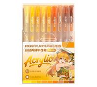 Oxxggkao 9 bolígrafos retráctiles de gel acrílico de 0,8 mm, punta de aguja, dibujo acrílico para diario, bocetos, toma de notas y garabatos, marcador multicolor