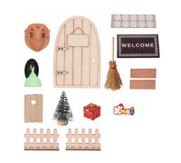 Oxxggkao Accesorios de puerta de casas de muñecas con gnomos en miniatura y decoraciones de puerta de hadas, decoraciones de casas de muñecas de Navidad