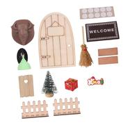 Oxxggkao Accesorios de puerta de casas de muñecas con gnomos en miniatura y decoraciones de puerta de hadas, decoraciones de casas de muñecas de Navidad