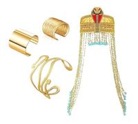 Oxxggkao Accesorios de vestir egipcios para mujer, accesorio de Cleopatra con cuentas de serpiente para Halloween, brazo de serpiente, muñeca