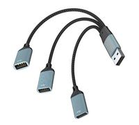 Oxxggkao Adaptador convertidor USB hembra a macho de 2/3 puertos para teclados de computadora, impresora, cámara, dispositivos de carga para carga de transferencia de datos