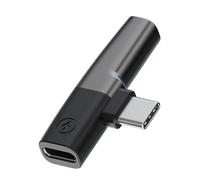 Oxxggkao Adaptador de sonido USB C para teléfonos inteligentes con carga y capacidad de escucha de música, adaptador de sonido y corriente, convertidor de metal