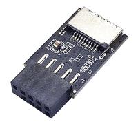 Oxxggkao Adaptador USB 2.0 de 9 pines para panel frontal de placa base, adaptador de transferencia rápida de datos de 9 pines a convertidor