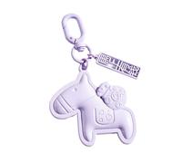 Oxxggkao Adorable llavero con diseño de caballo de dibujos animados con símbolo de la suerte inmediatamente rico para buenas fortunas y prosperidad, regalo de plástico, llaves, dije de prosperidad de