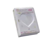 Oxxggkao Álbum de tarjetas portátil de 3 pulgadas con diseño hueco de corazón con 40 bolsillos para tarjetas de fotos para estudiantes y adultos, álbum de fotos pequeño