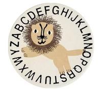 Oxxggkao Alfombra redonda de 39 pulgadas para gimnasio, diseño de animales de dibujos animados, alfombra redonda para jugar al bebé gateando, gruesa y suave
