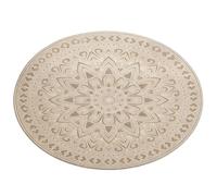 Oxxggkao Alfombra térmica gruesa y redonda, lavable a máquina, apta para mascotas, para suelos fríos de invierno, alfombra redonda, antideslizante, decoración del hogar, diseño interior moderno