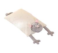 Oxxggkao Almohada de trigo sarraceno con diseño de gatos de dibujos animados para alineación espinal, almohada de cuello de trigo sarraceno con funda extraíble