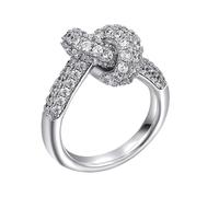 Oxxggkao Anillos de nudo de circonita colorida en cobre chapado en oro que proporcionan múltiples tamaños para regalar y diseños de nudos de eventos especiales, anillos con piedras de circonita de