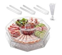 Oxxggkao Bandeja para Aperitivos de Verduras con diseño Divisor Multifuncional Que Mantiene Diferentes Alimentos Separados para Mayor frescura y Comodidad Planificador de Cocina Que Ahorra Espacio