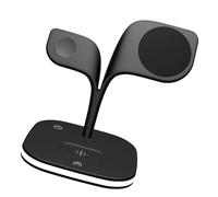 Oxxggkao Base de carga rápida de 15 W con soporte y lámpara de noche integrada para teléfonos inteligentes, auriculares, relojes inteligentes, soporte de carga rápida para teléfono