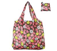 Oxxggkao Bolsa de compras plegable, elegante y práctica, ligera, para almacenamiento de comestibles, grande, plegable, para mujeres y hombres, reutilizable, fresa, One Size