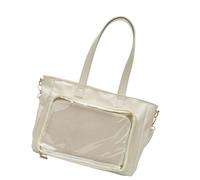 Oxxggkao Bolso bandolera transparente con temática de anime de gran capacidad para estudiantes y trabajadores profesionales, bolso de moda para mujer, Blanco básico