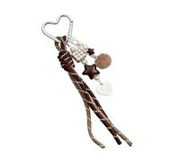 Oxxggkao Bonito llavero acrílico para mujeres y niñas con nota musical, mariposa, corazón, estrella, accesorio de aleación, llavero de estilos dulces, café, Talla única