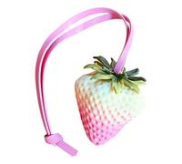 Oxxggkao Bonito llavero de resina artificial de color crema de fresa resistente, accesorio de escritorio para amigos y oficinas, Grande., Talla única