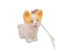 Oxxggkao Bonito llavero de resina flocada, figura de animal en miniatura, accesorio portátil, llavero de regalo, decoración adorable de anillos flocados, B, M