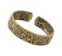 Oxxggkao Brazalete de cobre con diseño intrincado de pintura antigua, ajustable, abierto para hombres y mujeres, joyería de latón con escena histórica, One Size, como se describe