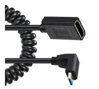 Oxxggkao Cable adaptador de cámara de video pequeño delgado 8 k60 Hz 4 k120 Hz cable en espiral de resorte de velocidad rápida para portátiles DSLR 1,2 m adaptador hembra de cámara de vídeo