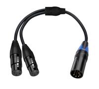 Oxxggkao Cable adaptador XLR de alta calidad de 5 pines a doble de 3 pines, interfaces macho/hembra para equipos de sonido profesionales e iluminación, cable XLR de enlace profesional