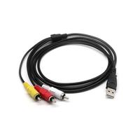 Oxxggkao Cable compuesto USB macho/hembra a 3RCA macho, PVC, duradero, para sistemas de cine en casa y receptores AV