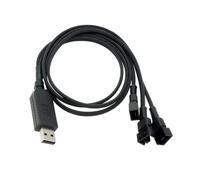 Oxxggkao Cable convertidor de ventilador de CPU, caja de computadora USB a 4 pines, 5V a 12V para múltiples dispositivos de refrigeración, Cable USB a ventilador