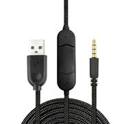Oxxggkao Cable de tarjeta de sonido USB trenzado con conectores chapados en oro y silencio de micrófono instantáneo para auriculares de juego, enchufes y adaptadores de sonido USB