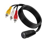 Oxxggkao Cable DIN de 6 Pines a 3 Cable de vídeo de Sonido por componentes de PVC de 50/150 cm de Longitud Adecuado para Reproductores y Equipos de Sonido Enlace para de fácil Salida