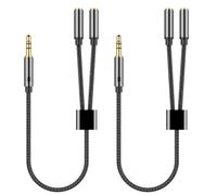 Oxxggkao Cable divisor en Y de 3,5 mm de alta calidad con conectores chapados en oro para un sonido superior, adaptador de amplia compatibilidad, adaptador de auriculares