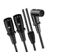 Oxxggkao Cable divisor en Y de 3 pines, 2 machos de 3 pines a macho, combinador de micrófono, cable adaptador de micrófono equilibrado para micrófono profesional