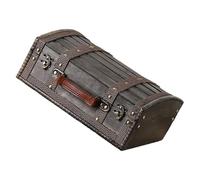 Oxxggkao Caja de almacenamiento con temática pirata con mecanismo de código críptico, hecho a mano, de madera, para el hogar, piezas de madera