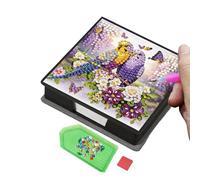 Oxxggkao Caja de notas creativa de pintura con piedra, kits de manualidades para niños y adultos, proyectos y regalos, decoración de escritorio, soporte acrílico para notas