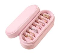 Oxxggkao Caja organizadora de anillos de terciopelo duro de alta calidad con compartimentos protectores, perfecta para regalo de viaje, estuche de almacenamiento rígido y aterciopelado