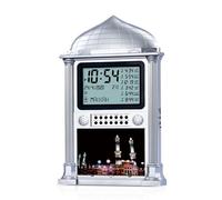 Oxxggkao Calendario Azan con pantalla digital para decoración del hogar, dormitorio, oración, reloj de pared, alarma de escritorio, calendario HA-4002