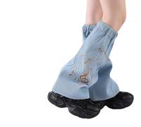 Oxxggkao Calentadores de piernas a, diseño de puños acampanados elásticos, funciona con varios conjuntos, desde looks informales hasta looks de concierto, mangas oscuras hasta muslo