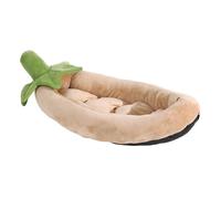 Oxxggkao Cama acogedora de felpa para mascotas con alfombrilla extraíble para cachorros y gatos, parte inferior y transpirable, suave para mascotas pequeñas con patrón de forro polar de cristal
