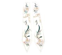 Oxxggkao Camisa bordada con cuello floral, organza con solapa, arte antiguo, chal decorativo floral vintage para mujer, Un par de serpentinas, Talla única