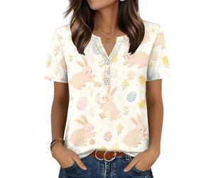 Oxxggkao Camisetas con cuello en V para mujer, blusa casual de manga corta para vacaciones de primavera, falda de golf con bolsillos, falda de tenis atlética, casual, festoneada, D, L