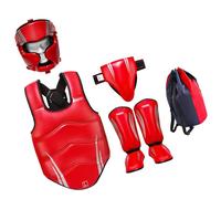 Oxxggkao Casco de boxeo multifuncional, equipo de protección de lucha, incluye protector de pecho, protectores de piernas, copa de ingle, defensa transpirable para taekwondo