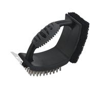 Oxxggkao Cepillo de parrilla con raspador en ángulo recto, cerdas de alambre para parrilla de barbacoa eficaz cepillo con raspador de cerdas de alambre en ángulo recto para una parrilla eficaz