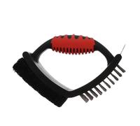 Oxxggkao Cepillo de parrilla con raspador en ángulo recto, cerdas de alambre para parrilla de barbacoa eficaz cepillo con raspador de cerdas de alambre en ángulo recto para una parrilla eficaz