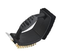 Oxxggkao Cepillo de parrilla con raspador en ángulo recto, cerdas de alambre para parrilla de barbacoa eficaz cepillo con raspador de cerdas de alambre en ángulo recto para una parrilla eficaz