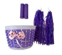 Oxxggkao Cesta delantera de repuesto para bicicleta para niños, con borlas, adorno de agarre para manubrio de niños, accesorios pequeños, borlas de agarre, decoración de cinta