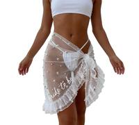 Oxxggkao Chal de novia suave y cómodo de poliéster transparente, falda de playa para actividades al aire libre y viajes, cubierta plegable frente a la bahía