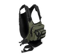 Oxxggkao Chaleco de aventura resistente para viajes al aire libre, mochilero, entrenamiento, esencial con múltiples compartimentos, verde oscuro, Talla única